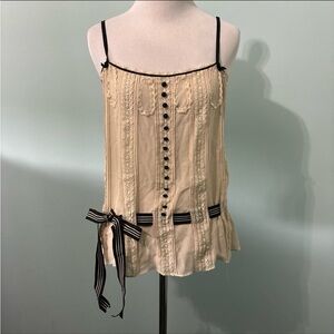 bcbgmaxazria cream silk tank top